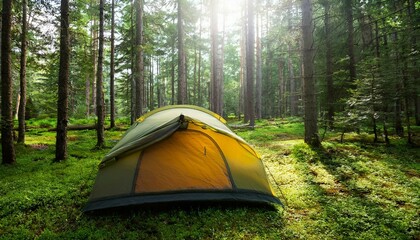 camping in the forest