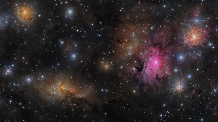 Wall Mural - Space scene with stars in the galaxy. Panorama. The universe is filled with stars, nebulae and galaxies.