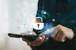 © JK_kyoto - Secure mobile technology with digital lock icons, emphasizing privacy and protection