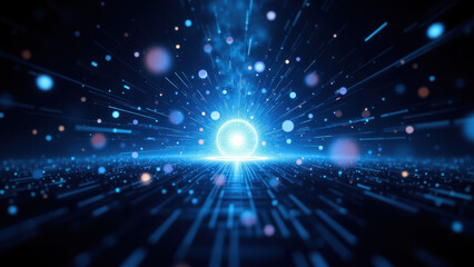 Wall Mural - Retrieval Augmented Generation (RAG) digital illustration with futuristic technology theme.