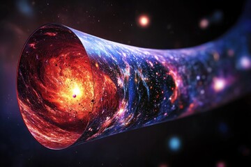 Canvas Print - a long, tubular shape resembling a galaxy, suitable for use in space-themed designs or futuristic co
