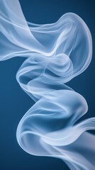 Canvas Print - Abstract Blue and White Flowing Design