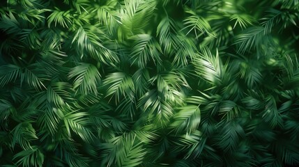 Wall Mural - A detailed view of a cluster of green leaves