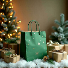 Wall Mural - christmas shopping bag