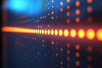 A close-up shot of a computer screen with dots or pixels visible