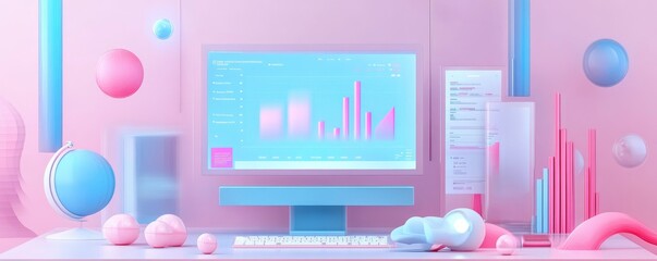 Competitive research dashboard, brand analysis, hightech interface,