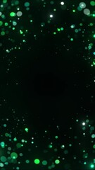Wall Mural - Festive green bokeh particles swirling in seamless loop video
