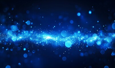 Wall Mural - deep blue background with glowing stars, light flares, and cosmic atmosphere infinite depth