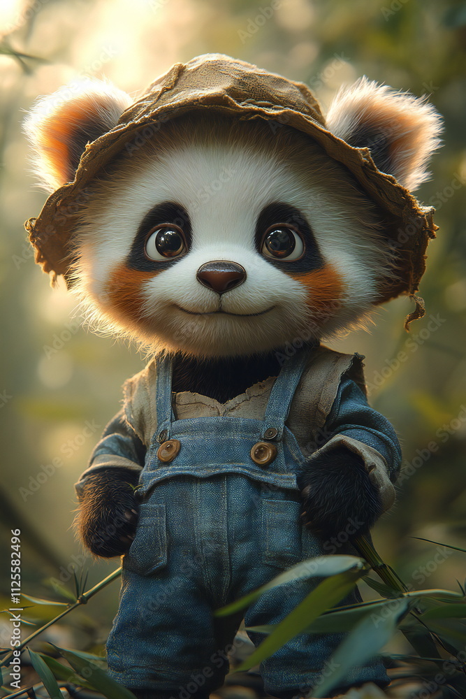 Panda Deluxe Cord Overalls