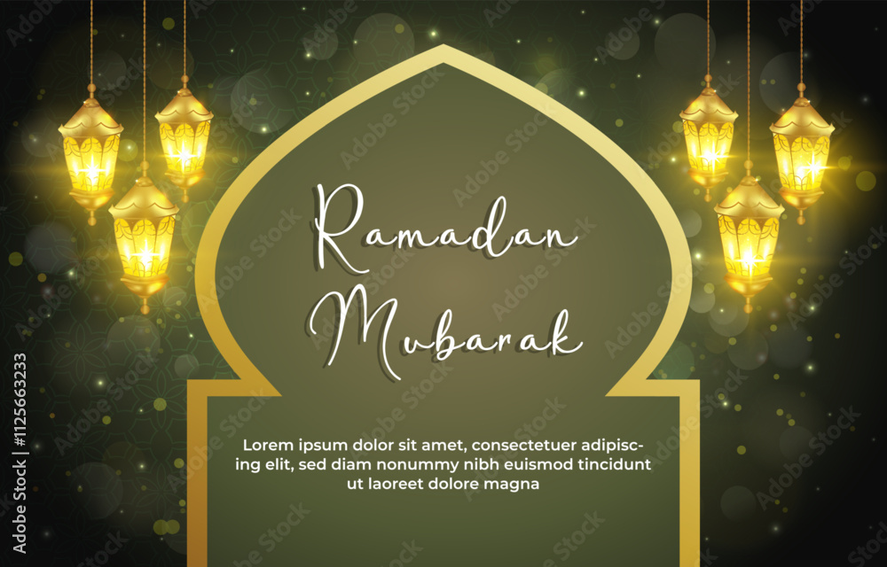 ramadan mubarak 2025 template banner with beautiful islamic ornament ...