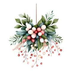 Sticker - Beautiful Hanging Floral Arrangement with Berries and Leaves