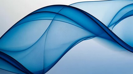 Aufkleber - Abstract blue wave pattern on white background, modern art concept