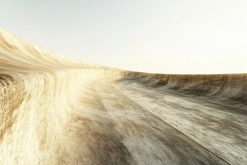 Aufkleber - A curved running track leads toward the horizon, providing an open space for athletes to train and enjoy outdoor activities in a serene environment. Generative AI