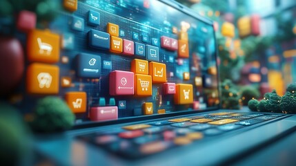 Online Shopping Application Interface Displayed On Laptop