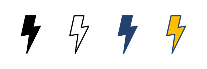 Wall Mural - lightning icon vector. electric icon vector. power icon. energy sign