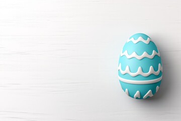 Leinwandbilder - A minimalist flat design of a single pastel-colored Easter egg with simple patterns, set against a white background