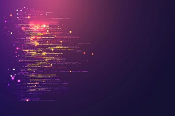 Abstract Digital Code Stream, Purple and Pink Tech Background