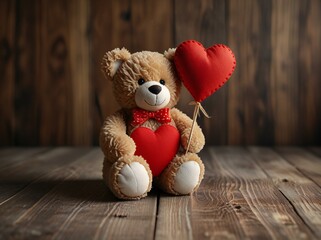 teddy bear with heart shaped box