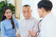 © DG PhotoStock - Asian elderly man with family are talking with doctor.
