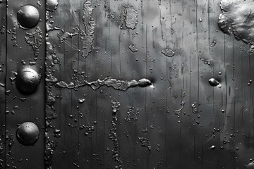 Wall Mural - A black and white photo of a metal door