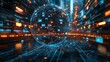 © michael - Digital Globe Illustration: Abstract Representation of Global Networks and Media Content