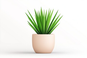 A simple flat design of a single dwarf plant in a modern ceramic pot, with clean lines and soft pastel colors