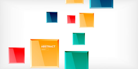 Wall Mural - shiny glossy metallic or plastic square design background. vector illustration for wallpaper, banner