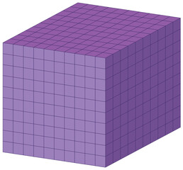 Sticker - Geometric Purple Cube Illustration