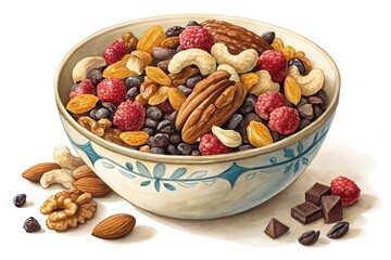 Wall Mural - bowl of muesli trail-mix-