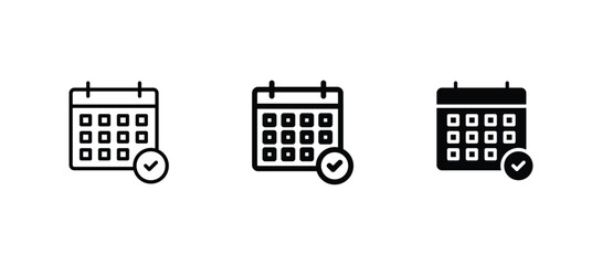 Wall Mural - calendar icon set. calender symbol icon vector
