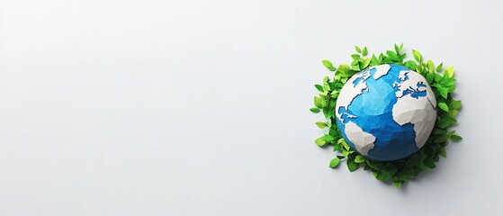 Wall Mural - eco-friendly earth on white background with copy space