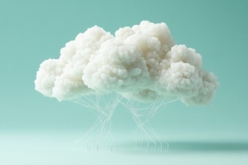 a conceptual image of a cloud with interconnected data nodes, representing how cloud computing suppo