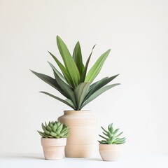 modern indoor plants in minimalist pots