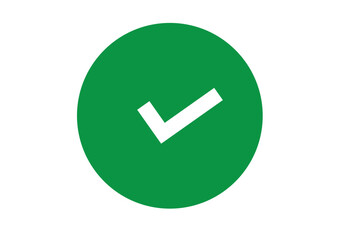 Sticker - checkmark icons tick and cross sign green check mark and red x cross on white background. circle sha