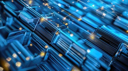 Fototapete - The image illustrates a Document Management System (DMS) that optimizes online documentation and file management, emphasizing corporate technology and enterprise resource