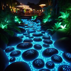 Wall Mural - 87 Glow Stones Stones embedded with phosphorescent materials use