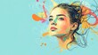 © CYBERUSS - Vibrant Creative Portrait of Young Woman with Colorful Expressive Features