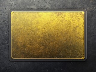 Canvas Print - Gold Plate on Black Surface