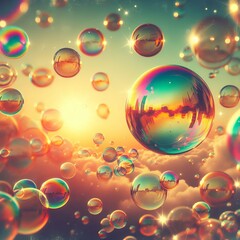 Wall Mural - Vintage Bubbles Bubbles with a retro vintage look
