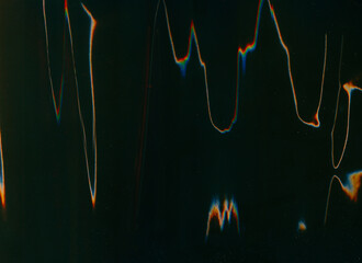 Wall Mural - glitch noise overlay. distortion artifacts. dust scratch texture. white orange blue color light flar