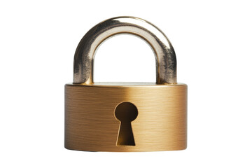 Front view of isolated padlock symbol on for security concept