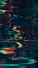 Wall Mural - glitch noise. color distortion overlay. stripped pattern display rainbow color light vibration waves
