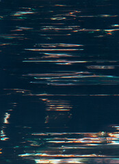 Wall Mural - glitch overlay. distortion noise. white orange green color light flare waves analog frequency static