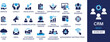 © MDRUHULAMIN - Customer relationship management best solid icon set collection. Service, loyalty, escalation, project management, opportunities, data analysis, manager, report, marketing, and vector illustration.