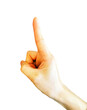 © kh - Raised woman's index finger - blank background