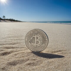 coin on the sand