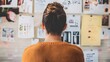 © F - Person standing in front of a job listings board, scanning opportunities with a focused expression. The scene conveys the pursuit of career advancement and the search for meaningful employment.
