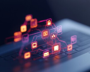 Aufkleber - Digital Interface for International Shareware Day Celebrating Software Innovation, Creativity, and Technology