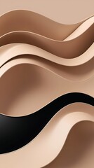 Wall Mural - Brown swirl of liquid waves abstract background phone wallpaper 9:16 AR