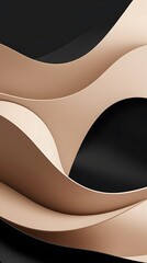 Wall Mural - Brown swirl of liquid waves abstract background phone wallpaper 9:16 AR